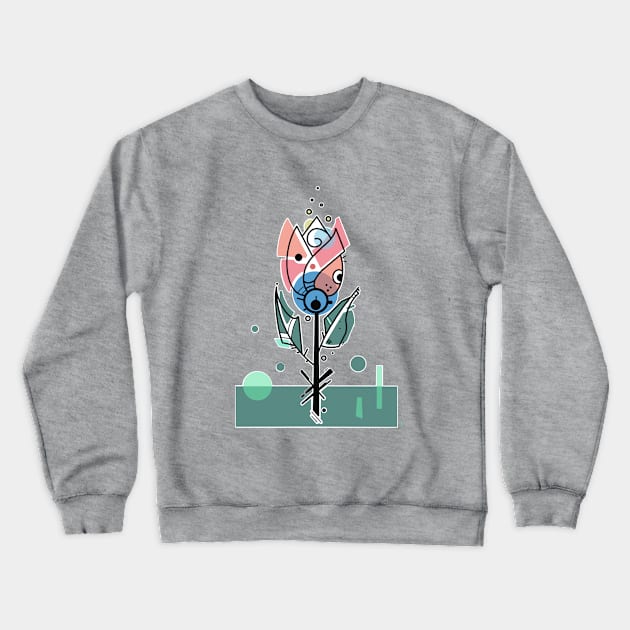 Retro  tulip flower Crewneck Sweatshirt by weilertsen